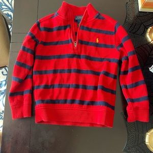 Excellent Condition. Ralph Lauren Red/Navy Striped Cotton Pullover.